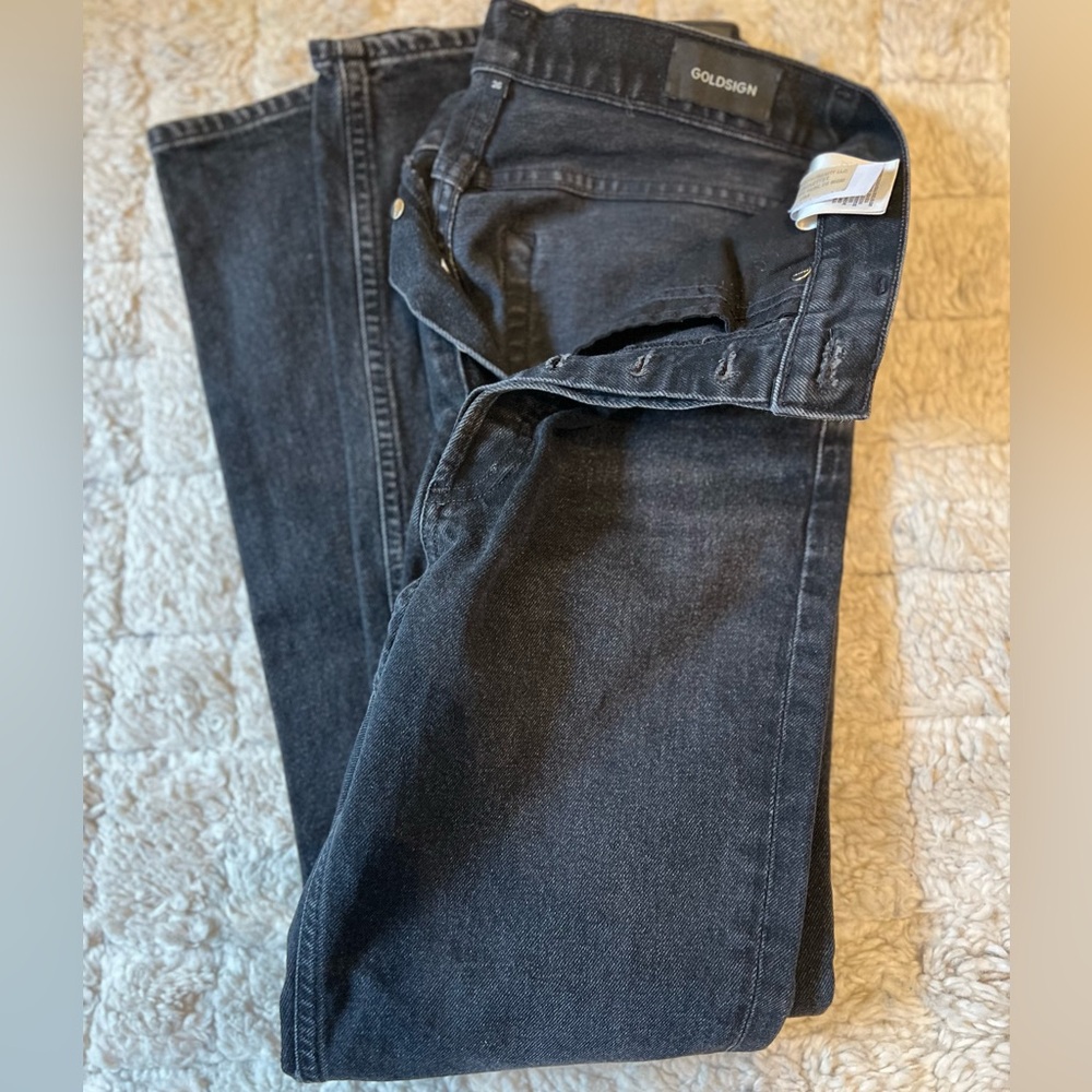 GOLDSIGN, off-black denim, size 26, $50